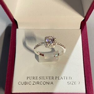 Sparkling Silver Cubic Zirconia Ring